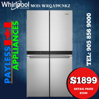Whirlpool WRQA59CNKZ 36 Counter Depth French Door Refrigerator 19.4 cu. ft. Capacity Fingerprint Resistant Stainless