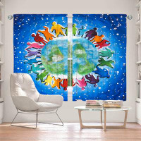 East Urban Home Lined Window Curtains 2-panel Set for Window Size nJoy Art The World Is My Playground