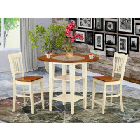 Winston Porter Aggappera Counter Height Drop Leaf Solid Wood Dining Set