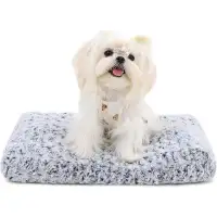 Tucker Murphy Pet™ Washable Dog Bed Deluxe Plush Dog Crate Beds Fulffy Comfy Kennel Pad Anti-Slip Pet Sleeping Mat For L