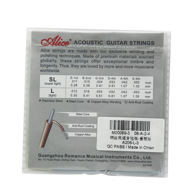 5PCS Alice Acoustic Guitar G Strings Steel Core Coated Copper Alloy Wound .024 in String - Image 4