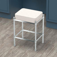 Gatco Rectangle Vanity Stool With Leather Seat