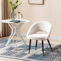 Everly Quinn Wool Side Chair in White