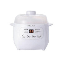 Tayama 1 Qt. White Mini Ceramic Stew Cooker With Pre-settings And Built-in Timer