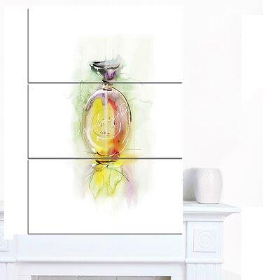 Design Art 'Perfume Bottle Watercolor' 3 Piece Wall Art on Wrapped Canvas Set in Home Décor & Accents