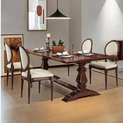 Introducing our rectangular dining table set—a minimalist masterpiece that elevates your dining expe...