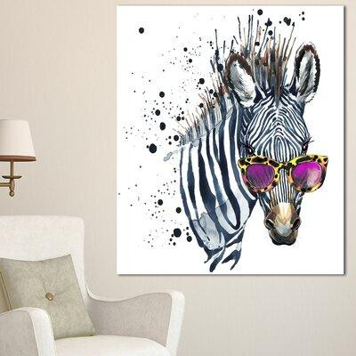 Made in Canada - Design Art Animal Funny Zebra Watercolor - Painting Print in Arts & Collectibles