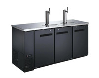 Black Kegerator / Beer Dispenser with (2) Tap Towers . *RESTAURANT EQUIPMENT PARTS SMALLWARES HOODS AND MORE*