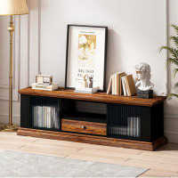 Millwood Pines Modern Design TV Stand With 2 Storage Cabinets And Drawer,TV Console Table Media Cabinet,For Living Room