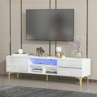 Wrought Studio TV stand with LED remote control lights