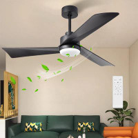 Ivy Bronx 52-In Black Led Indoor Ceiling Fan With Remote (3-Blade)