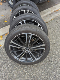 SCION FRS HIGH PERFORMANCE FUZION ALL SEASON TIRES 215 / 45 / 17 ON OEM ALLOY   WHEELS WITH SENSORS