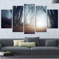 Design Art 'Magical Trees in Mysterious Forest' 5 Piece Wall Art on Wrapped Canvas Set