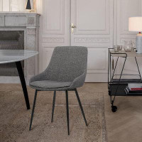 Latitude Run® Fabric Parsons Chair in Dark Grey