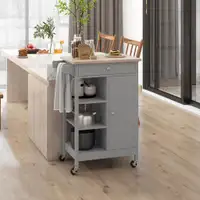 Kitchen Cart 26" x 15.5" x 34" Grey