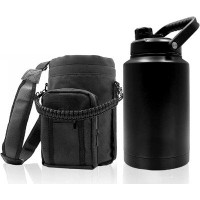 Orchids Aquae 128OZ Vacuum Insulated Water Bottle Set With Carrying Holder, 18/8 Food Grade Stainless Steel One Gallon J