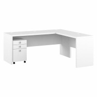 Bush Business Furniture Office By Kathy Ireland® Echo 72W L Shaped Computer Desk With 3 Drawer Mobile File Cabinet