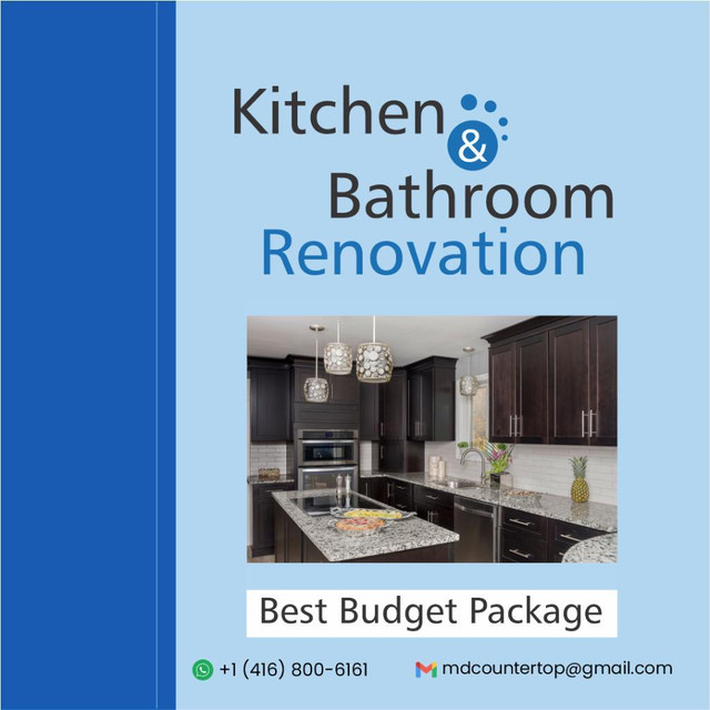 Best budget package for kitchen and bathroom renovation in Ontario dans Armoires et revêtements de comptoir  à Région d’Oshawa/Durham