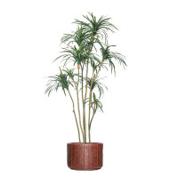 Vintage Home 79"H Vintage Real Touch Dragon Tree, Indoor/ Outdoor, In Pot With Rope Basket (38X38x74"H)