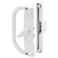 Prime-Line Patio Door Handle Set, 6-9/16 In., Diecast, White, Dual Hook Anti-Lift