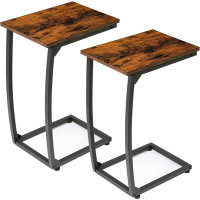 17 Stories C Shaped End Table Side Table Of 2, Small Sofa Table With Metal Frame For Living Room Bedroom Small Spaces (r