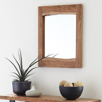 The Twillery Co. Omaha Modern Industrial Beach House Solid Wood Metal Frame Accent Mirror
