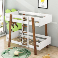 Harriet Bee Jakeal Kids Twin Over Twin Bunk Bed with Ladder