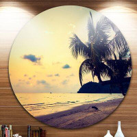 Made in Canada - Design Art 'Silhouette Coconut Tree' Photographic Print on Metal