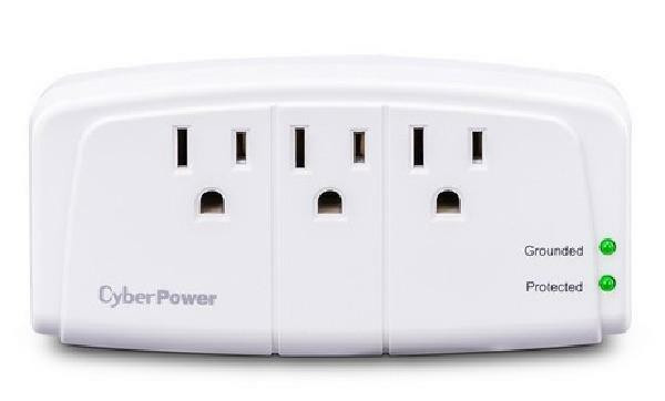 CyberPower Essential 3-Outlets Surge Suppressor Wall Tap Plug - 3 x NEMA 5-15R - 900J - 125V Input - CSB300W in General Electronics in Québec