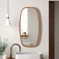 Ebern Designs Kaylinn Solid Wood Rectangle Wall Mirror