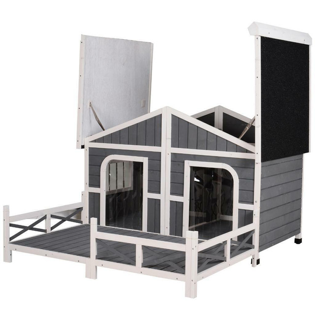 NEW LARGE WOODEN RAISED OUTDOOR DOG HOUSE DH3016L in Accessories in Alberta - Image 3