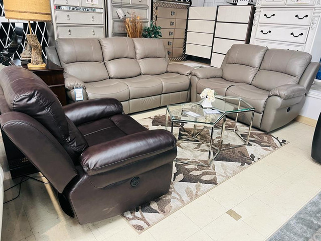 Leather Recliner Set Sale !! Huge Furniture Sale !! in Chairs & Recliners in City of Toronto - Image 3