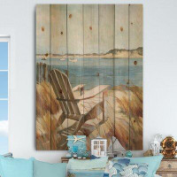 East Urban Home Coastal Chair Relax Beach - Nautical and Coastal Print on Natural Pine Wood