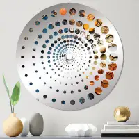 East Urban Home Blue And Orange Fluid Movements - Spiral Dot Decorative Mirror MIR102531 C
