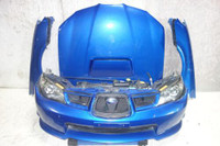 JDM Subaru Impreza WRX V9 Front End Conversion Bumper HID Headlights Hood Fenders 2006-2007 Wagon Nose Cut Front Clip
