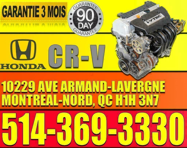 Moteur Honda CRV 2007 2008 2009 2010 2011 2012  K24Z1 K24 Honda CRV Engine in Engine & Engine Parts in City of Montréal - Image 2
