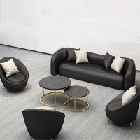 PopperLip Black Sofa Reception Room To Discuss Office Sofa Coffee Table Combination