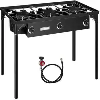 Specstar Outdoor 3-Burner Stove, Max. 225,000 BTU/Hr, Heavy Duty Tri-Propane Cooker With Detachable Legs Stand For Campi