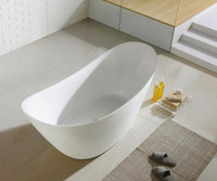 68 in. Oval Acrylic Freestanding Bathtub in White or Black