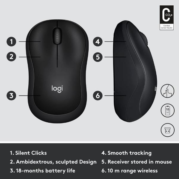 Logitech M220 Silent Wireless Mouse - Black in Mice, Keyboards & Webcams - Image 3