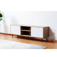 Lipoton Wood Finish Tv Stand With   Cabinets And Modular Shelves