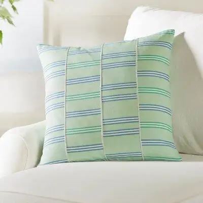This throw pillow cover mixes up its classic pattern showcasing a fresh broken-stripe design in appe...