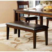 Home Enter Hub Wood Frame Bench with Upholstered Seat