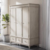 WIKI BOARD American Country Solid Wood Wardrobe Nordic Retro Wardrobe Simple To Do Old French Locker Bedroom Storage Cab