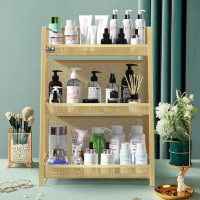 Everly Quinn Cosmetics Storage Box Desktop Rack Home Dresser Dormitory Artifact Skin Care Product Storage Rack, 17.51" H