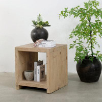 Lily's Living Lily''s Living Capri Waterfall Side Table With Shelf Weathered Natural 22X22x24h