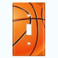 WorldAcc Metal Light Switch Plate Outlet Cover (Basketball Kids Room Sports Game - Single Toggle)