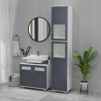 Bathroom Floor Cabinet 14.6" W x 13.8" D x 74.8" H White