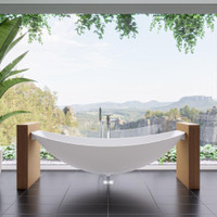 Hammock Tub 1 - 79 Acrylic Suspended Wall Mounted Hammock Bathtub - Available in Matte White or Black   ATC