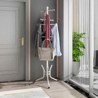 Ivy Bronx 12 Hooks Coat Tree Freestanding, Coat Rack Stand Can be Hang Clothes, Hats, Bags, White